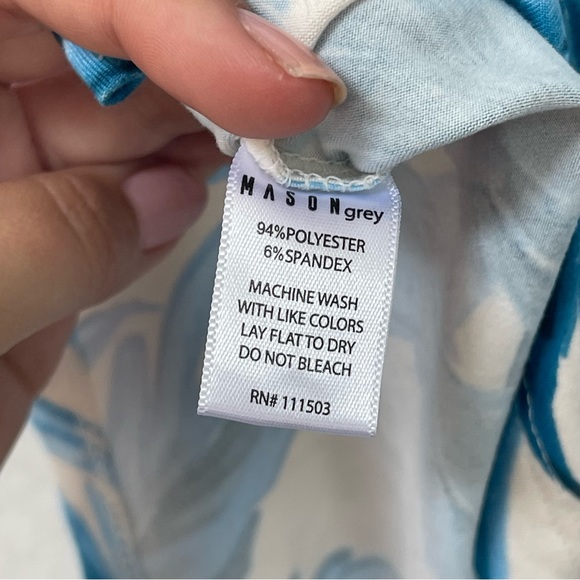 Masongrey Pajama Set PJ Top & Shorts Azure Palms Size Medium - Picture 6 of 8